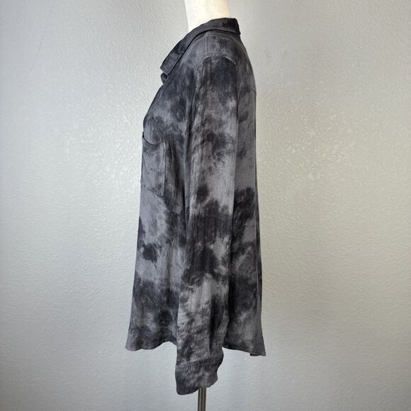 Rails Womens Hunter Long Sleeve Button Up Top Shirt Size L Charcoal Tie Dye - Picture 5 of 10